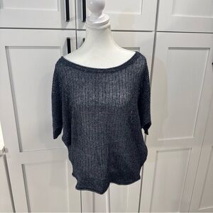 Athleta Carrilo cashmere Linen open knit sweater Blue XXS Runs big